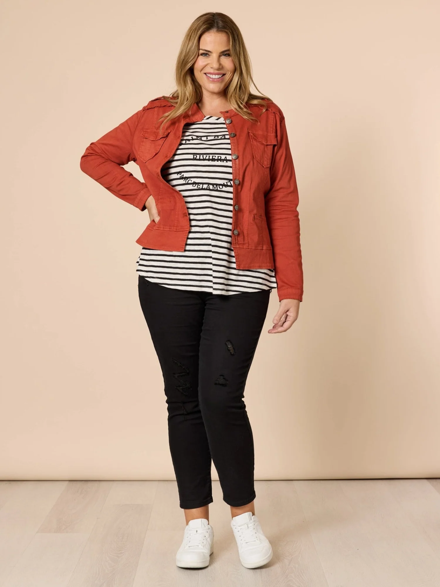 Military Denim Jacket - Maple