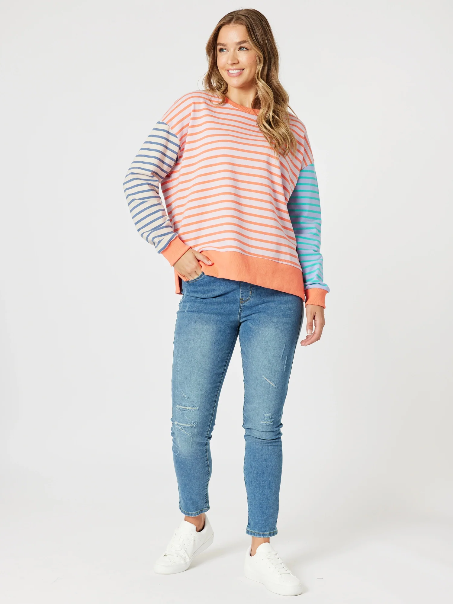 Maxwell Summer Stripe Print Sweat - Multi