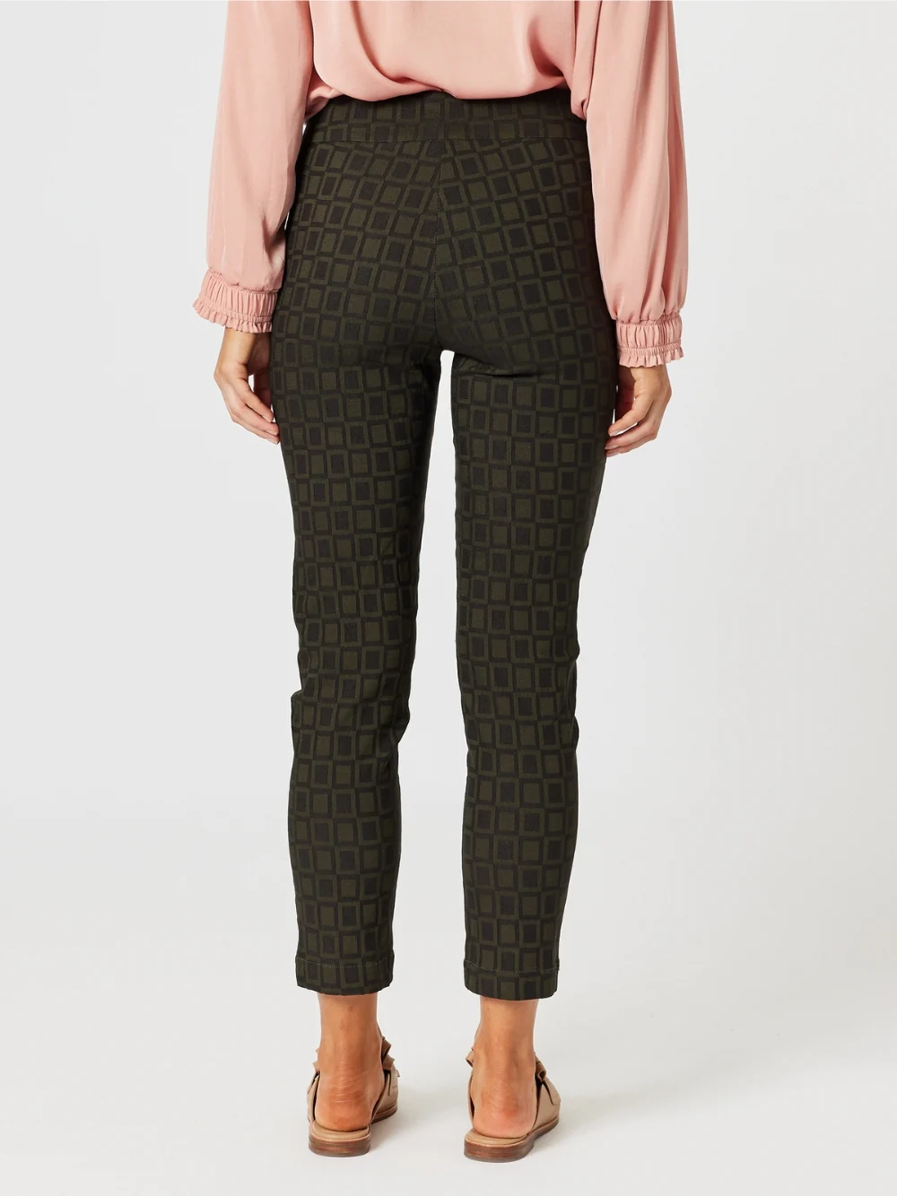 Ingrid Print Stretch Pant - Khaki