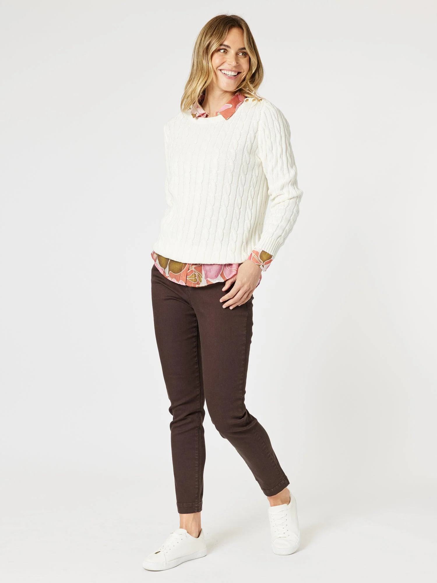 Kala Cable Knit Jumper - Ivory