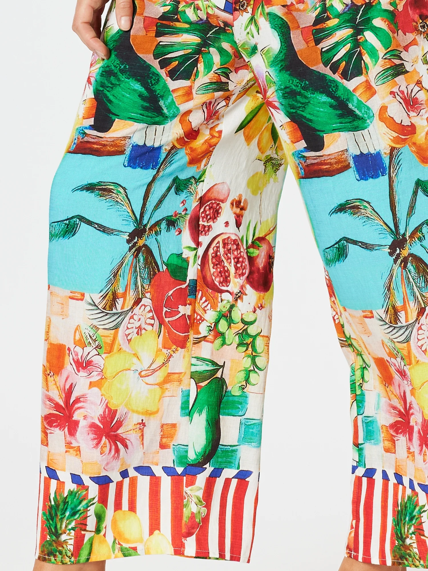 Positano Print Pant - Orange Multi