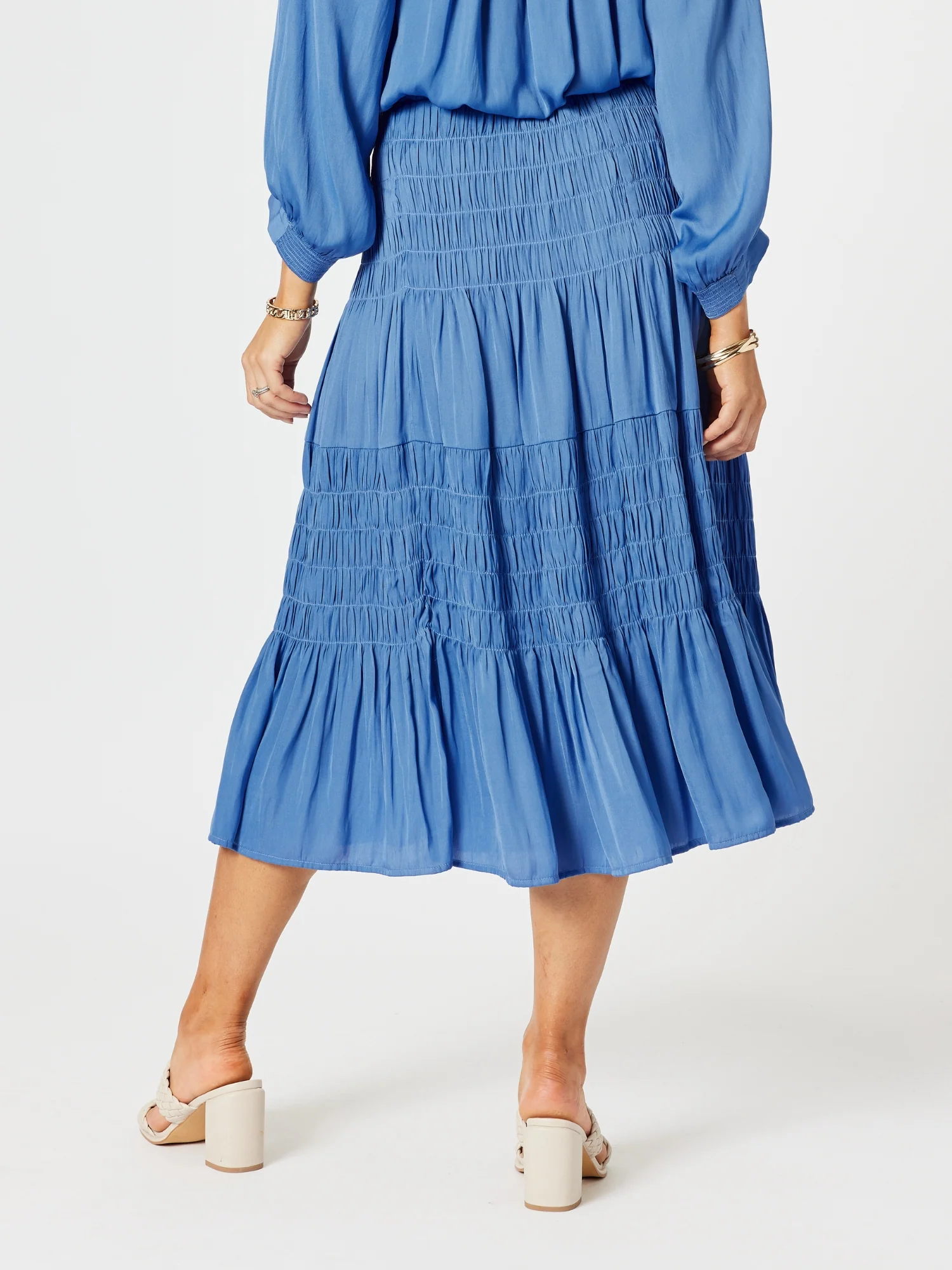 Lux Ruche Skirt - Pacific Blue