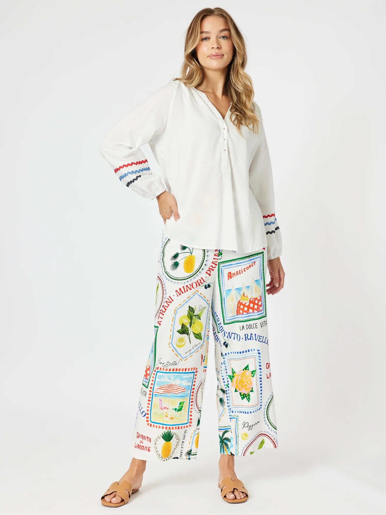 Ric Rac Tunic - White/Blue