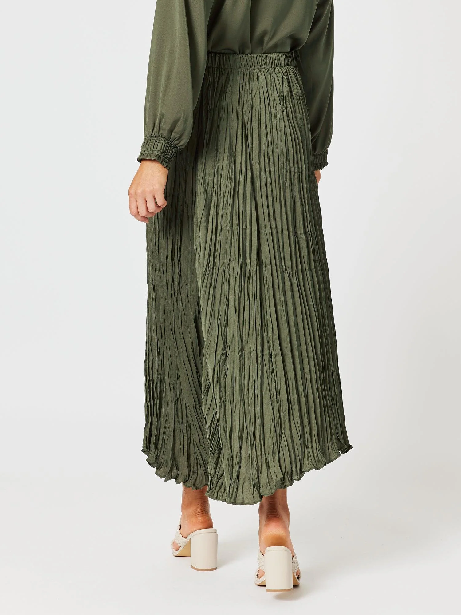 Crushed Skirt - Khaki