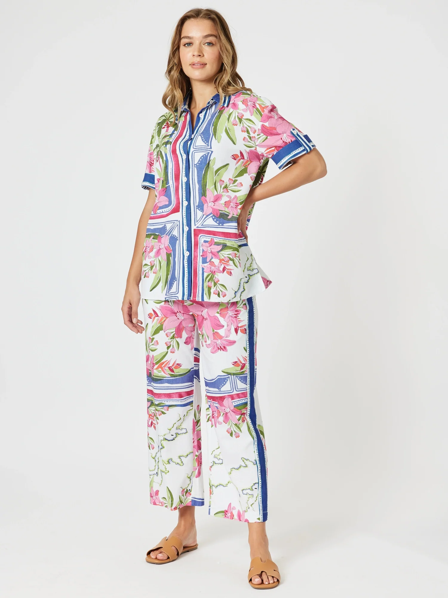 Monaco Floral Print Shirt - Sardinia Blue Multi