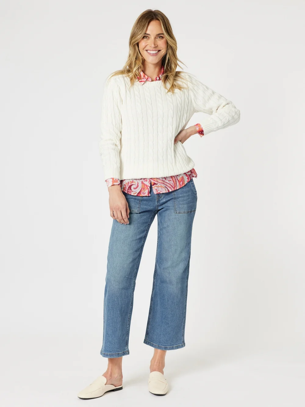 Paisley Print Sheer Shirt - Red Multi