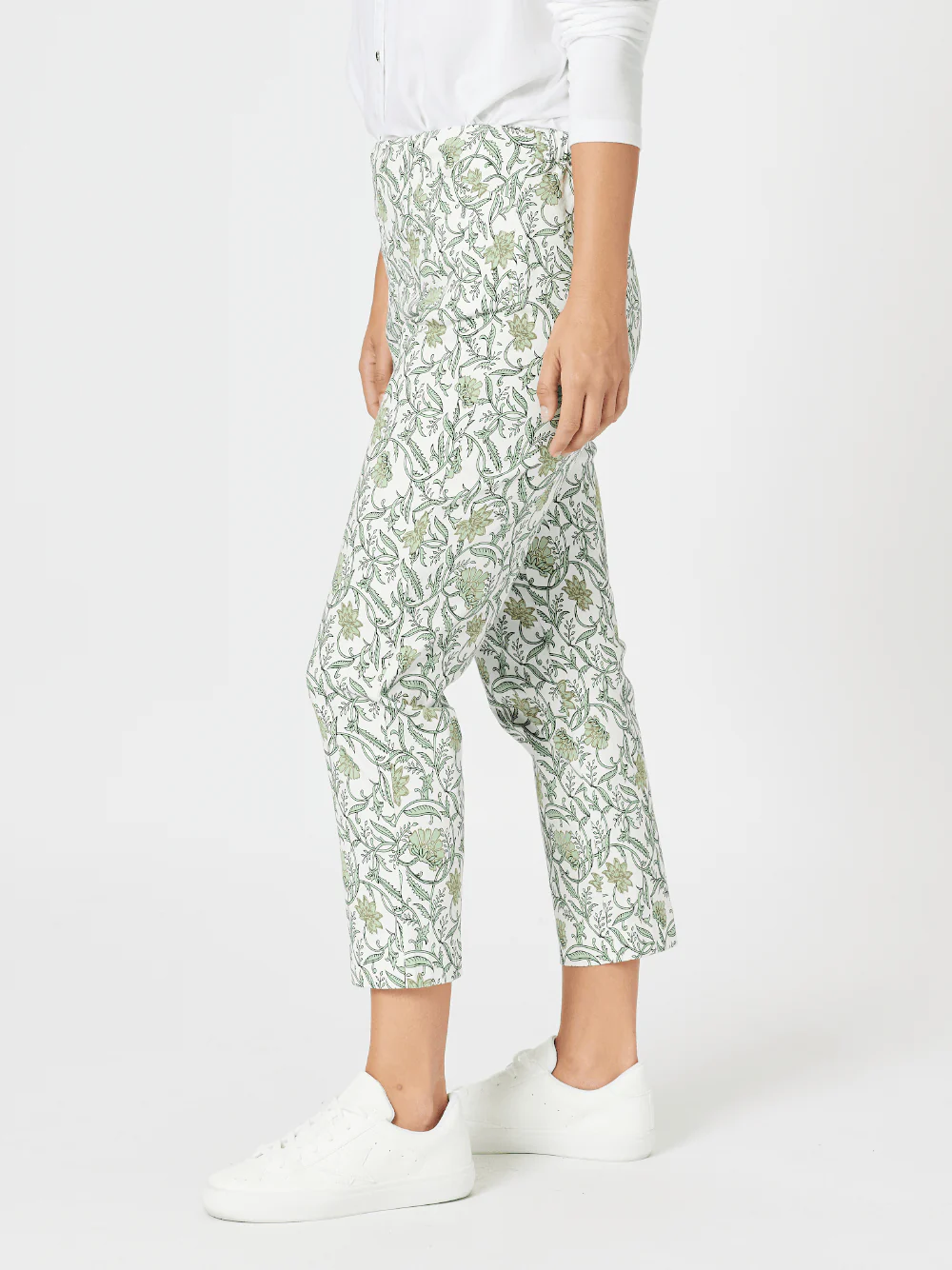 Leaf Print Pant - Khaki