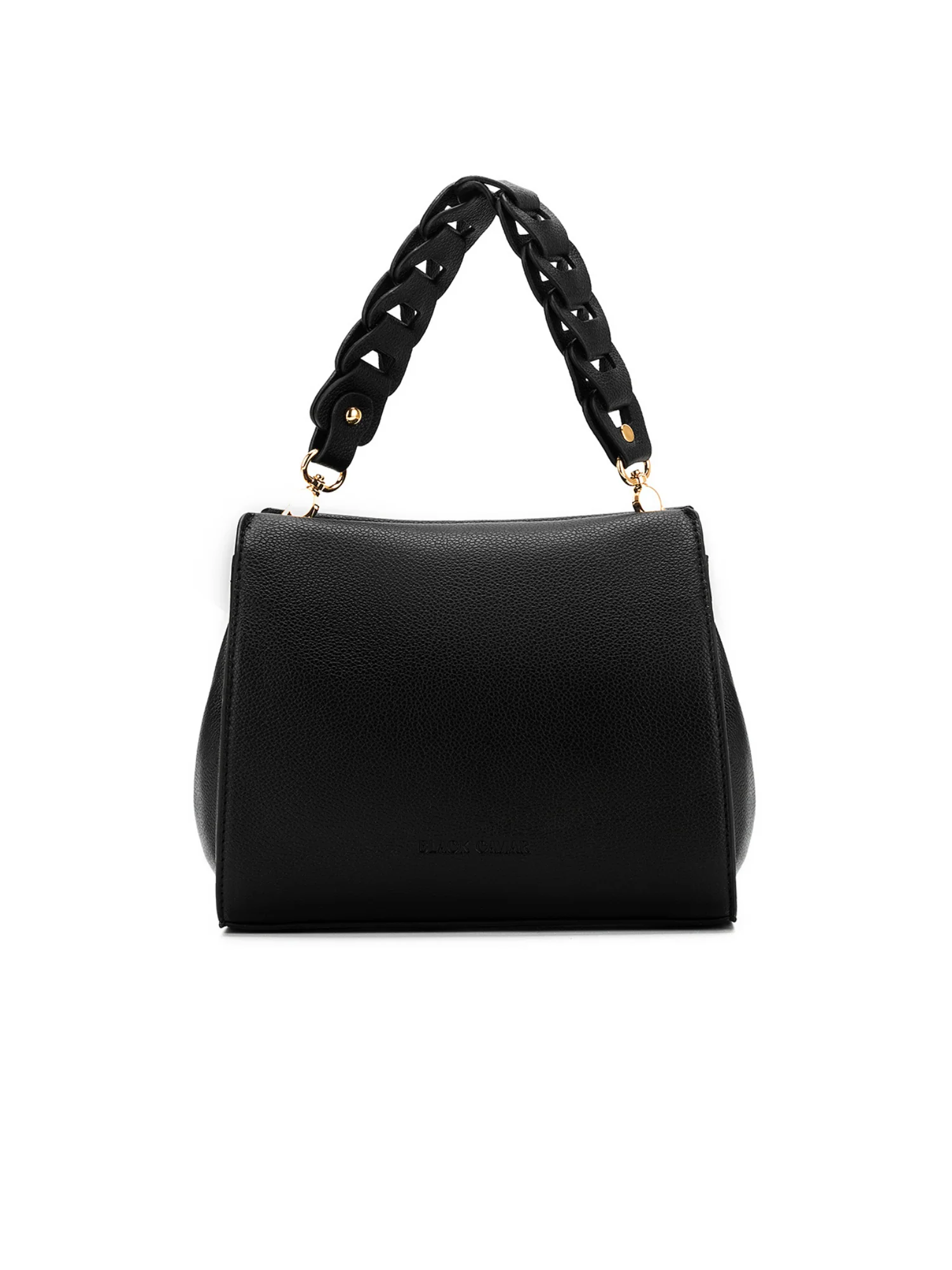 Lua Plait 3 Compartment Handbag - Black