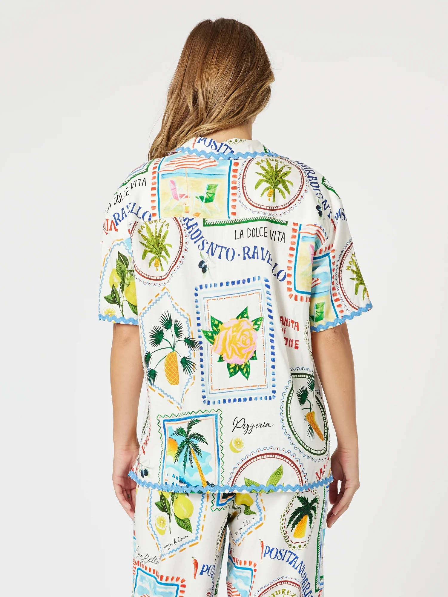 Amalfi Print Shirt - Blue/Multi