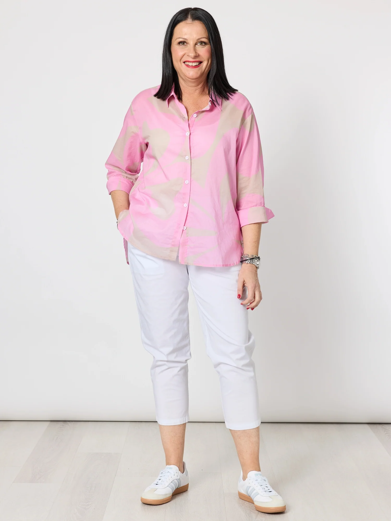Sienna Print Shirt - Pink Stone