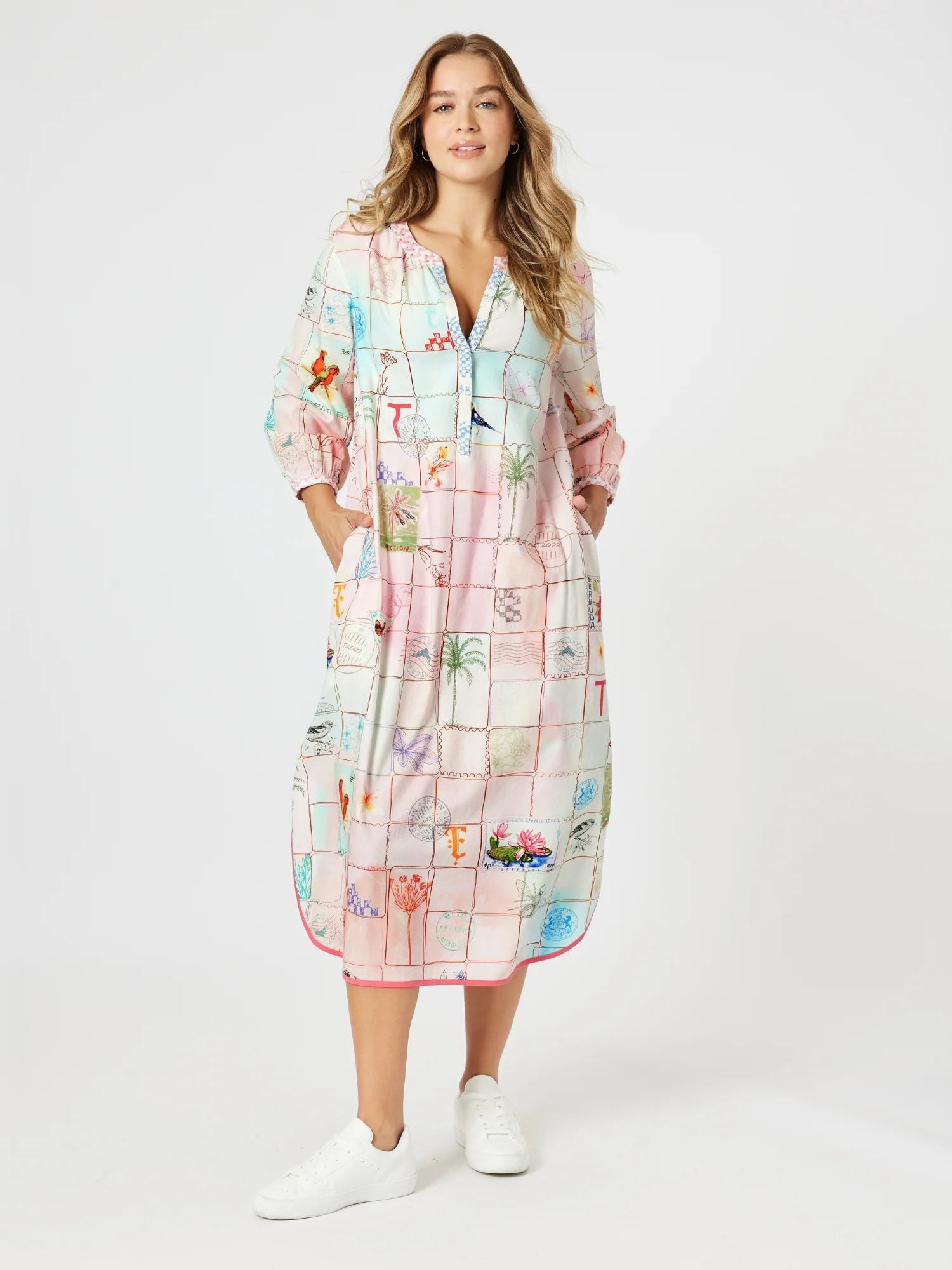 Capri Print Dress - Pastel Multi