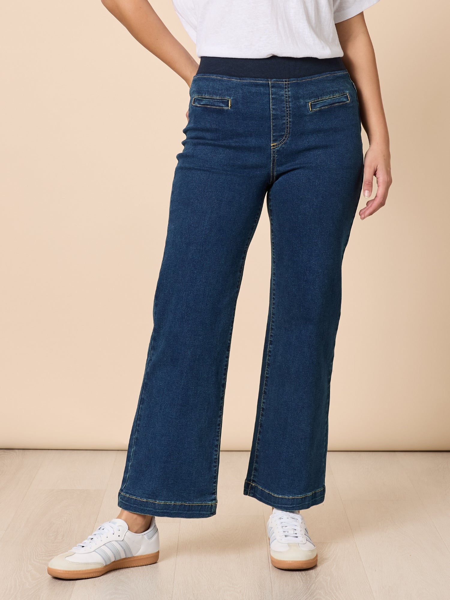 Maddy High Rise Wide Leg Jean - Dark Denim