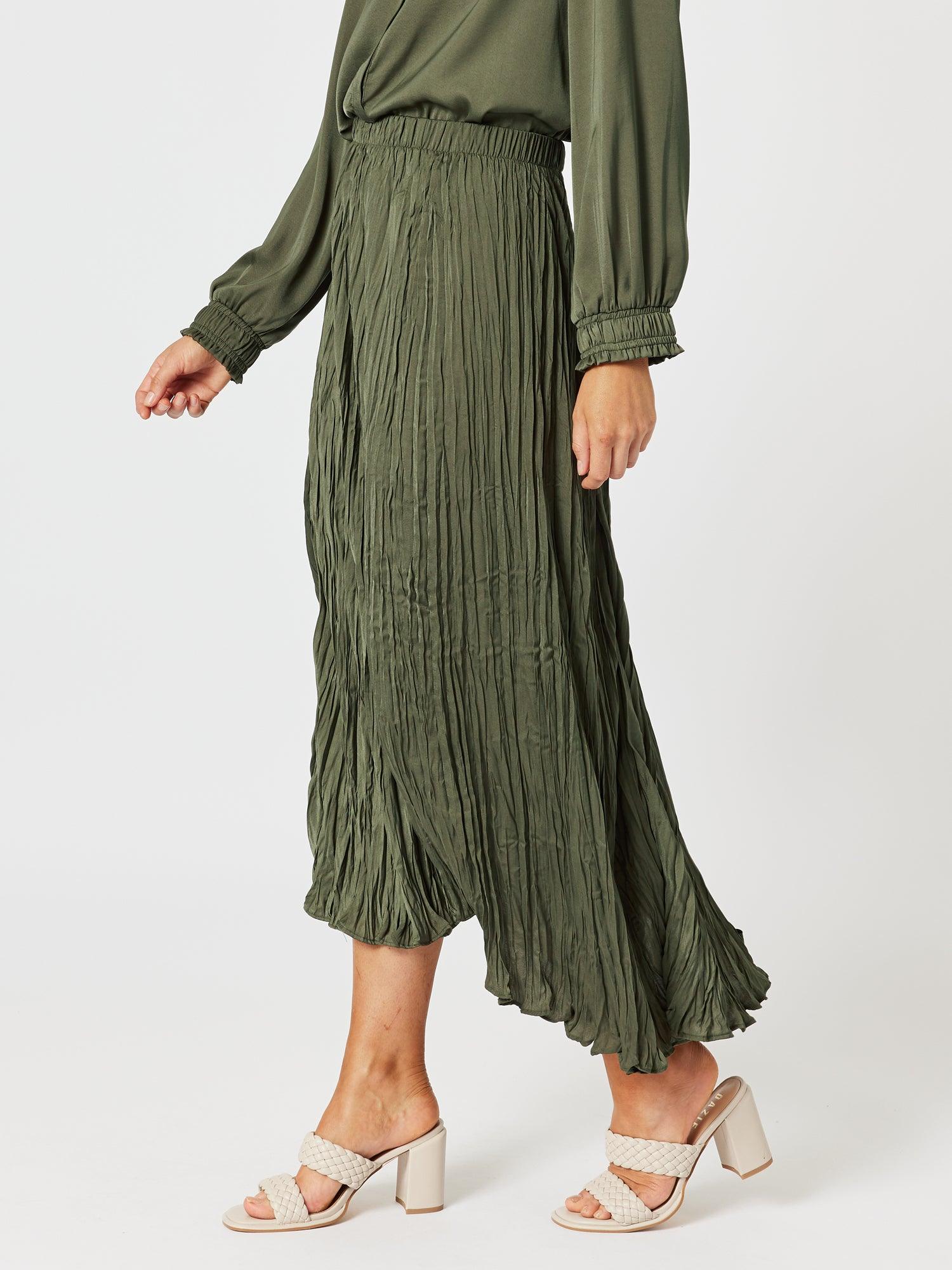 Crushed Skirt - Khaki