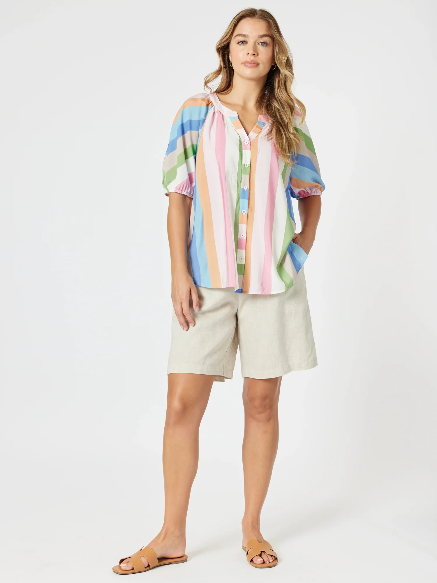 Lucy Stripe Print Top - Stripe