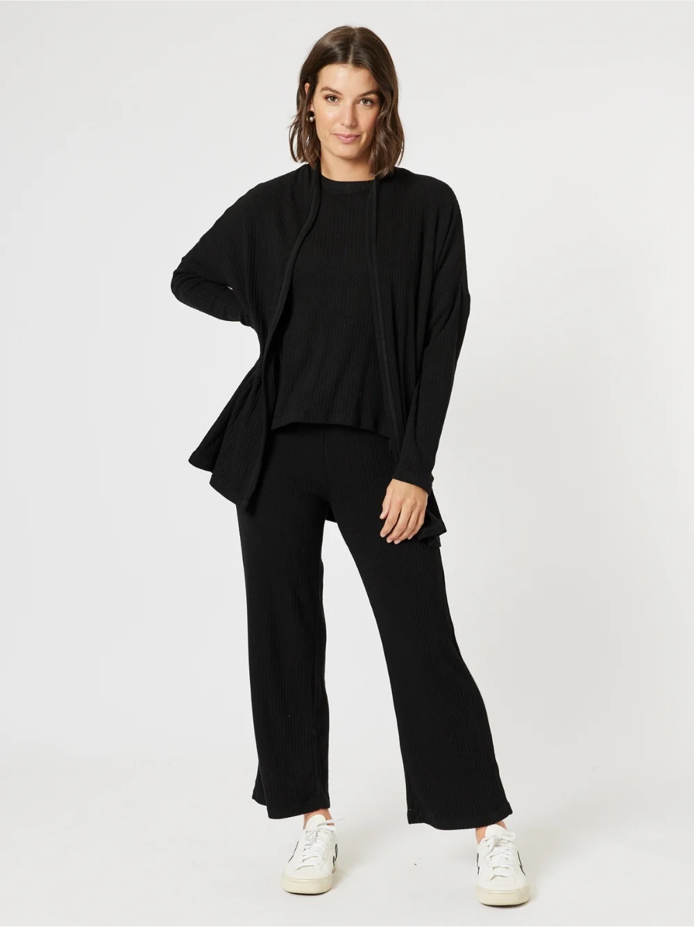 Ribbed Lounge Pant - Black