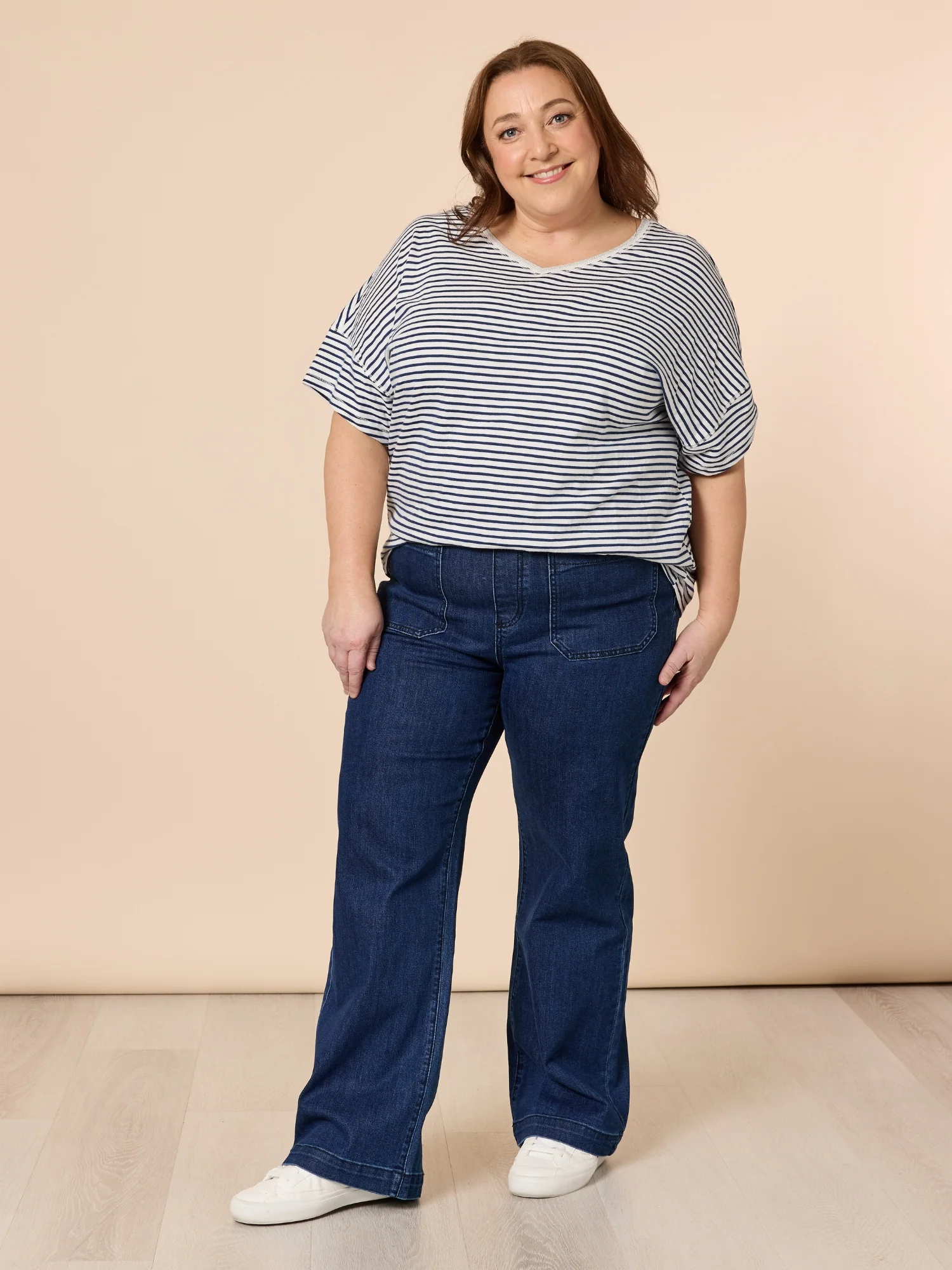 Tyla Stripe Tee - Indigo White