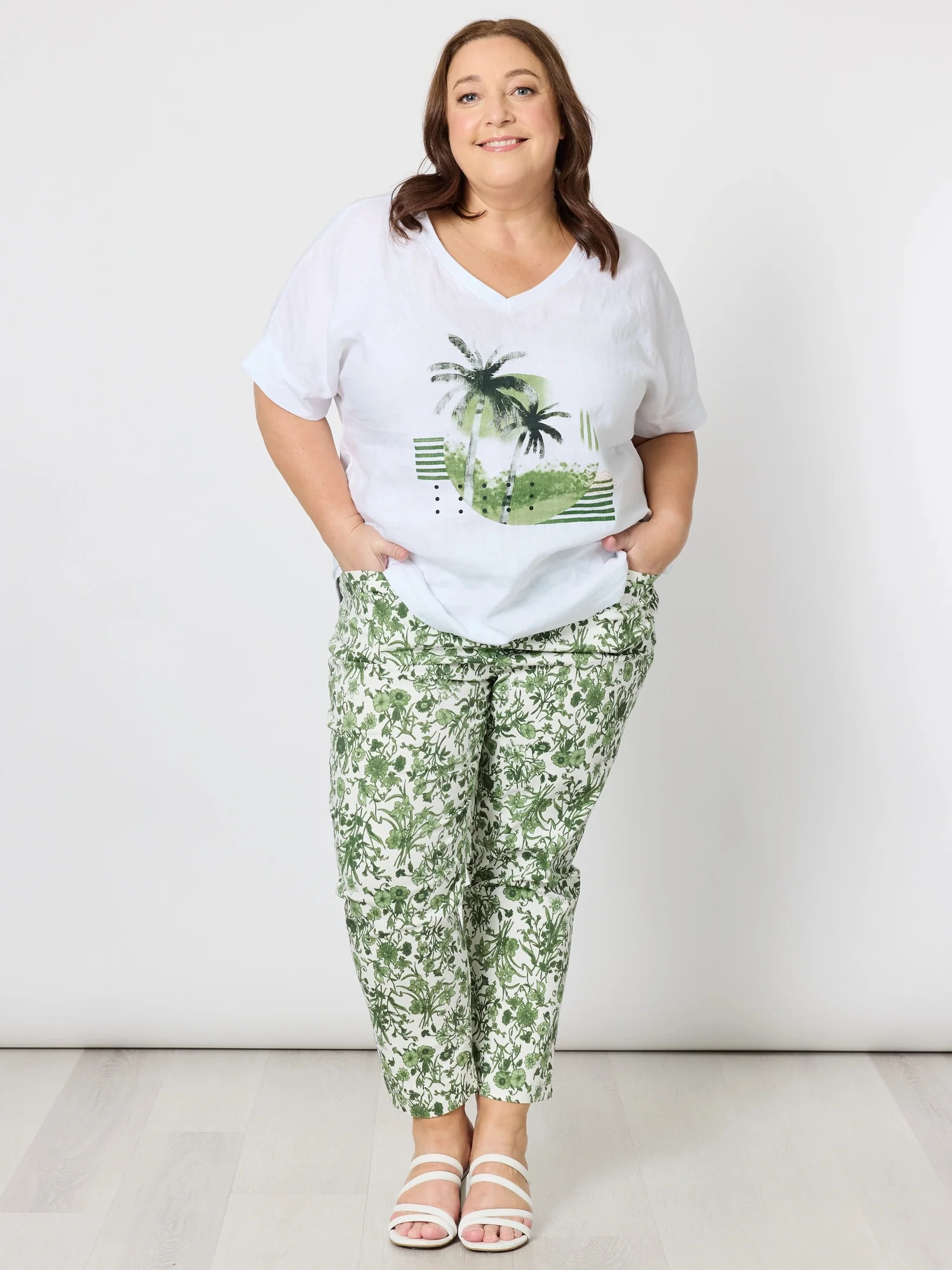 Amazon Rainforest Print Top - White
