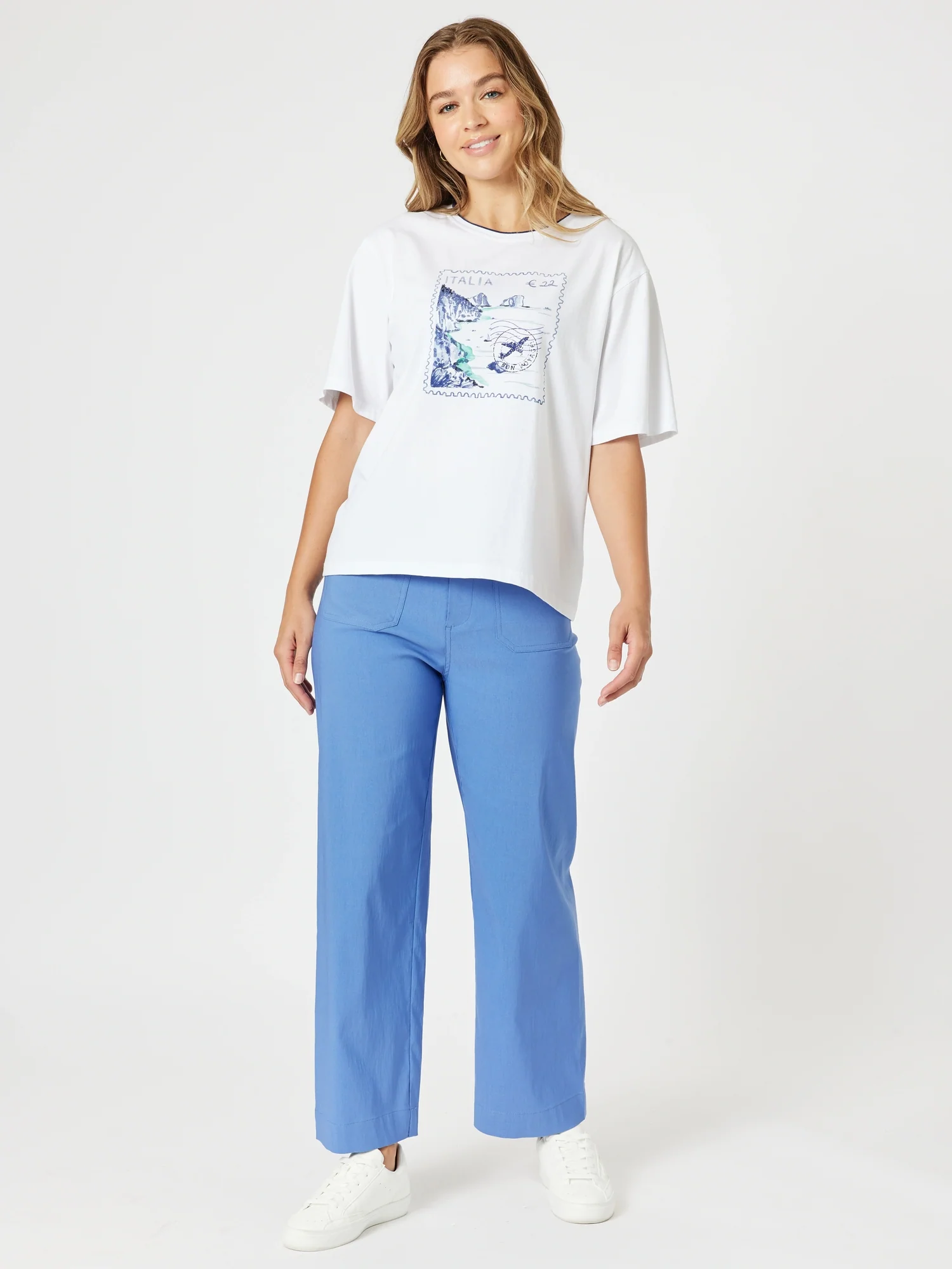 Marine Wide Leg Pant - Blue