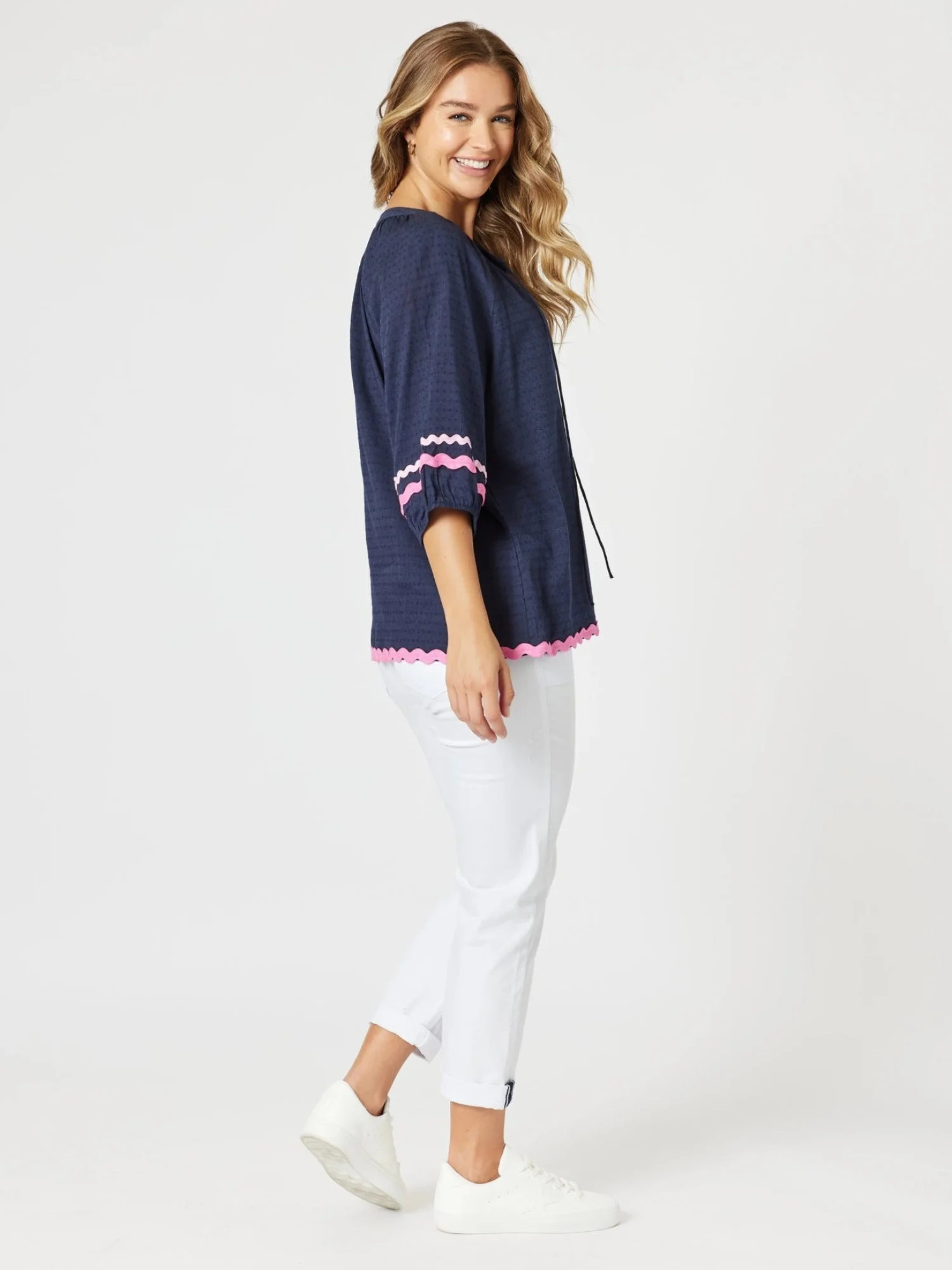 Ric Rac Top - Navy