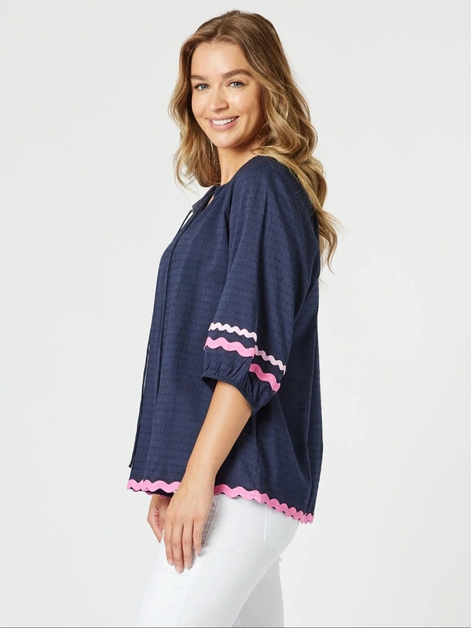 Ric Rac Top - Navy