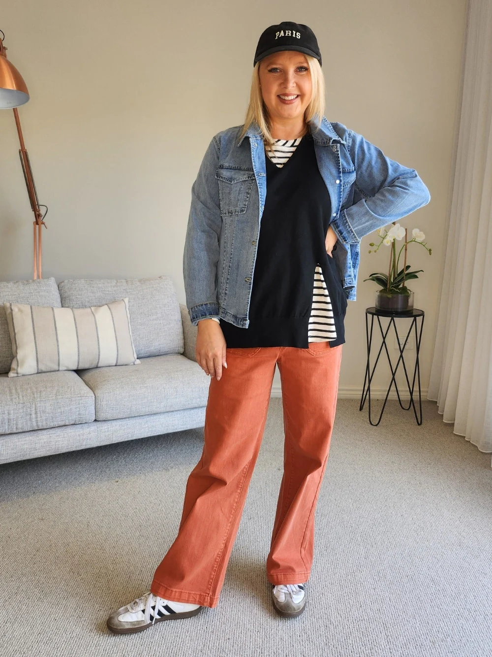 Carpenter Stretch Wide Leg Pull On Denim Jean - Fig