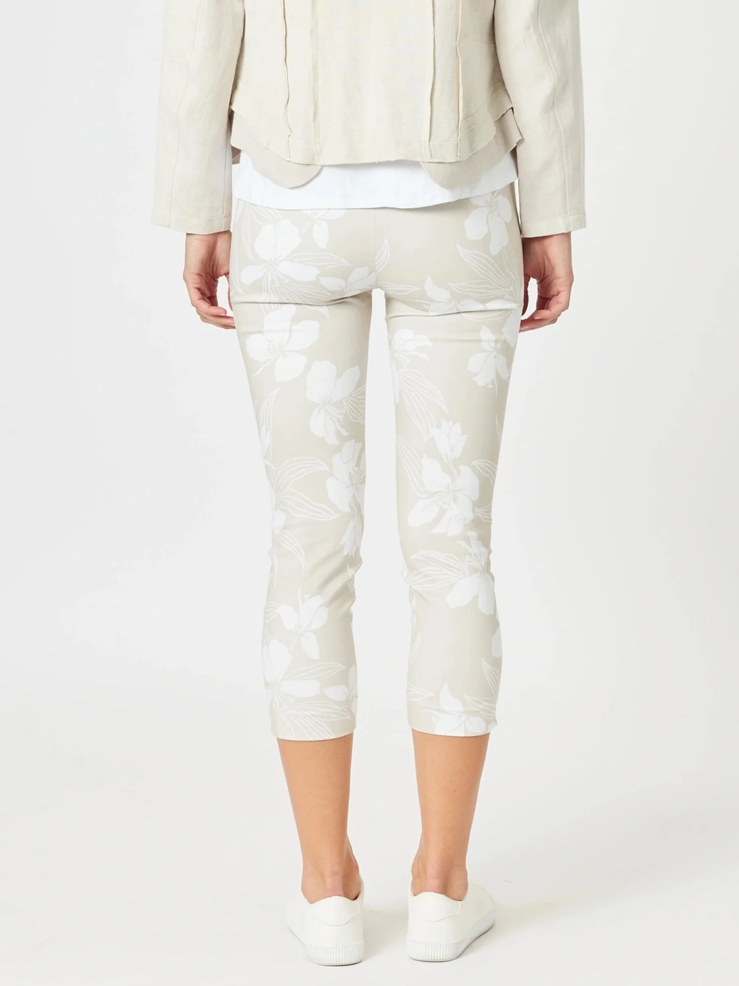 Morro Bay Floral Print Pant - Natural/White