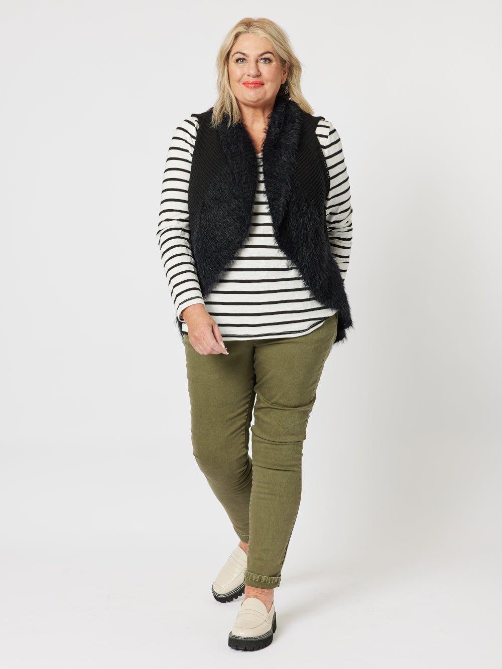 Lily Pull On Slim Leg Jean - Khaki