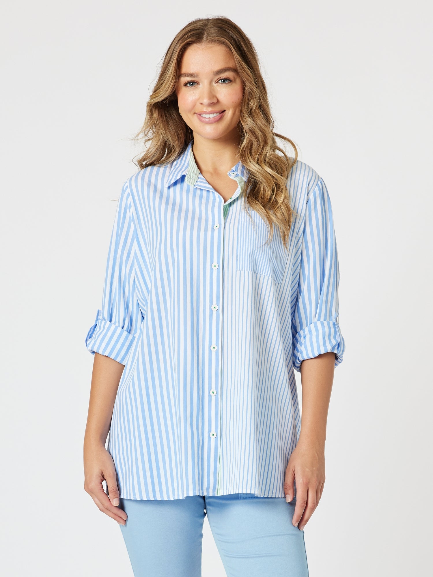 Skyler Stripe Shirt - Blue/White