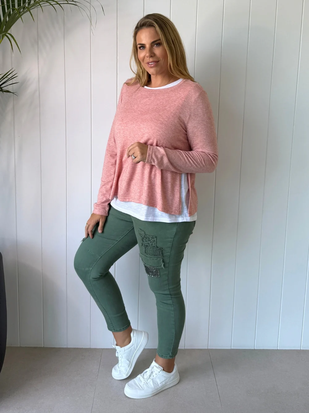 All That Jazz Applique Jean - Khaki