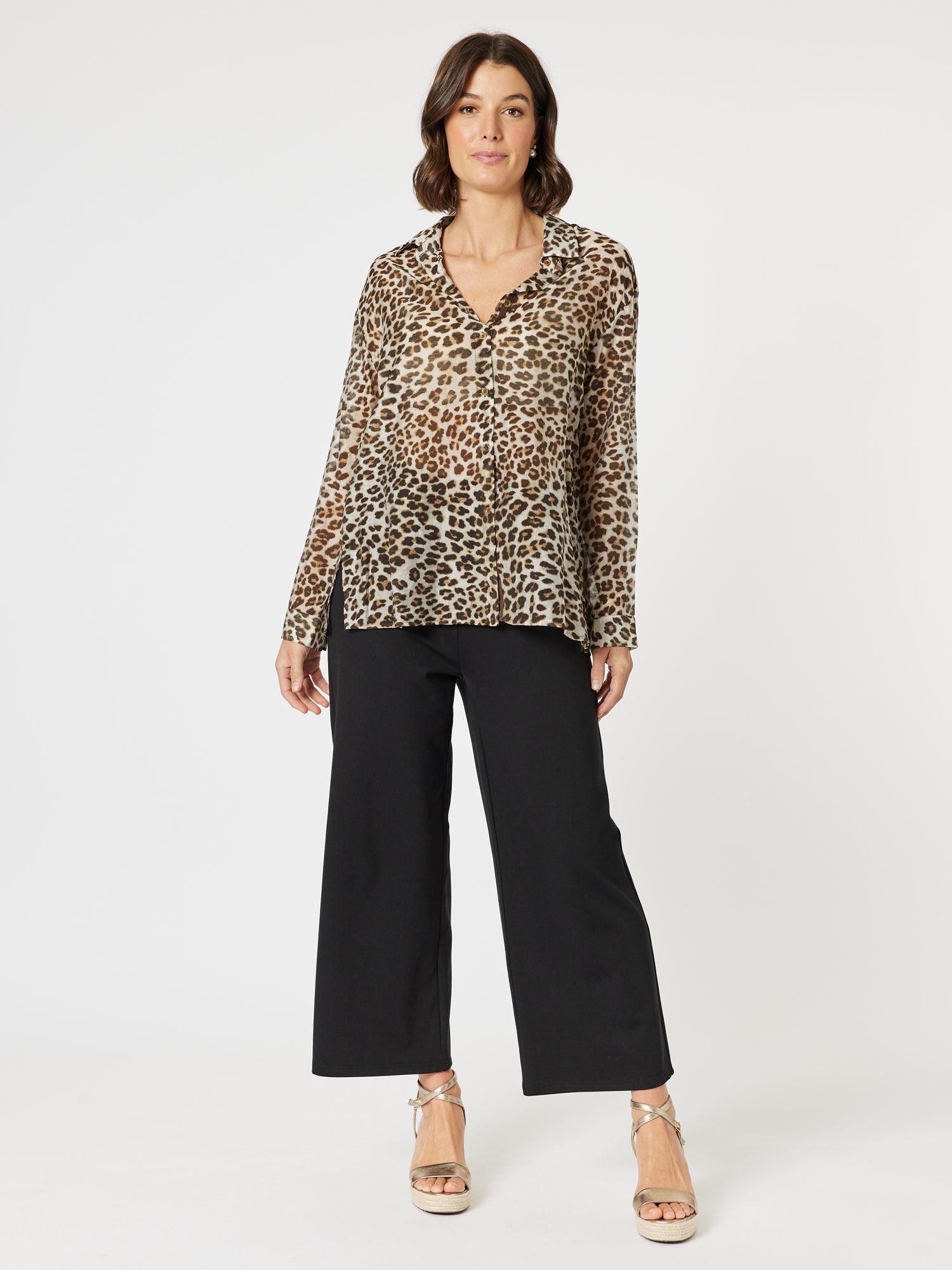 Safari Print Sheer Shirt - Animal