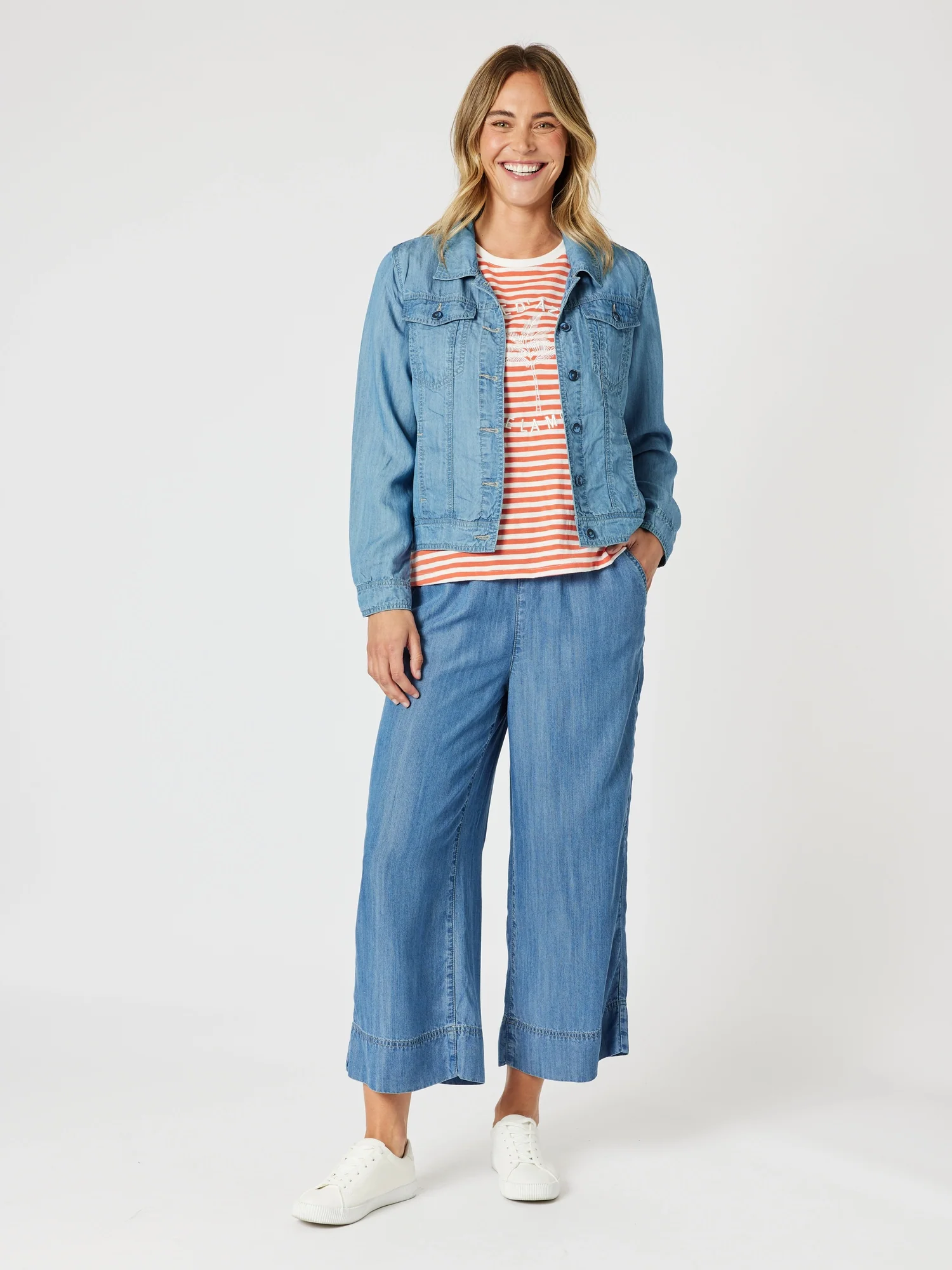 Sandie Wide Leg Pant - Denim