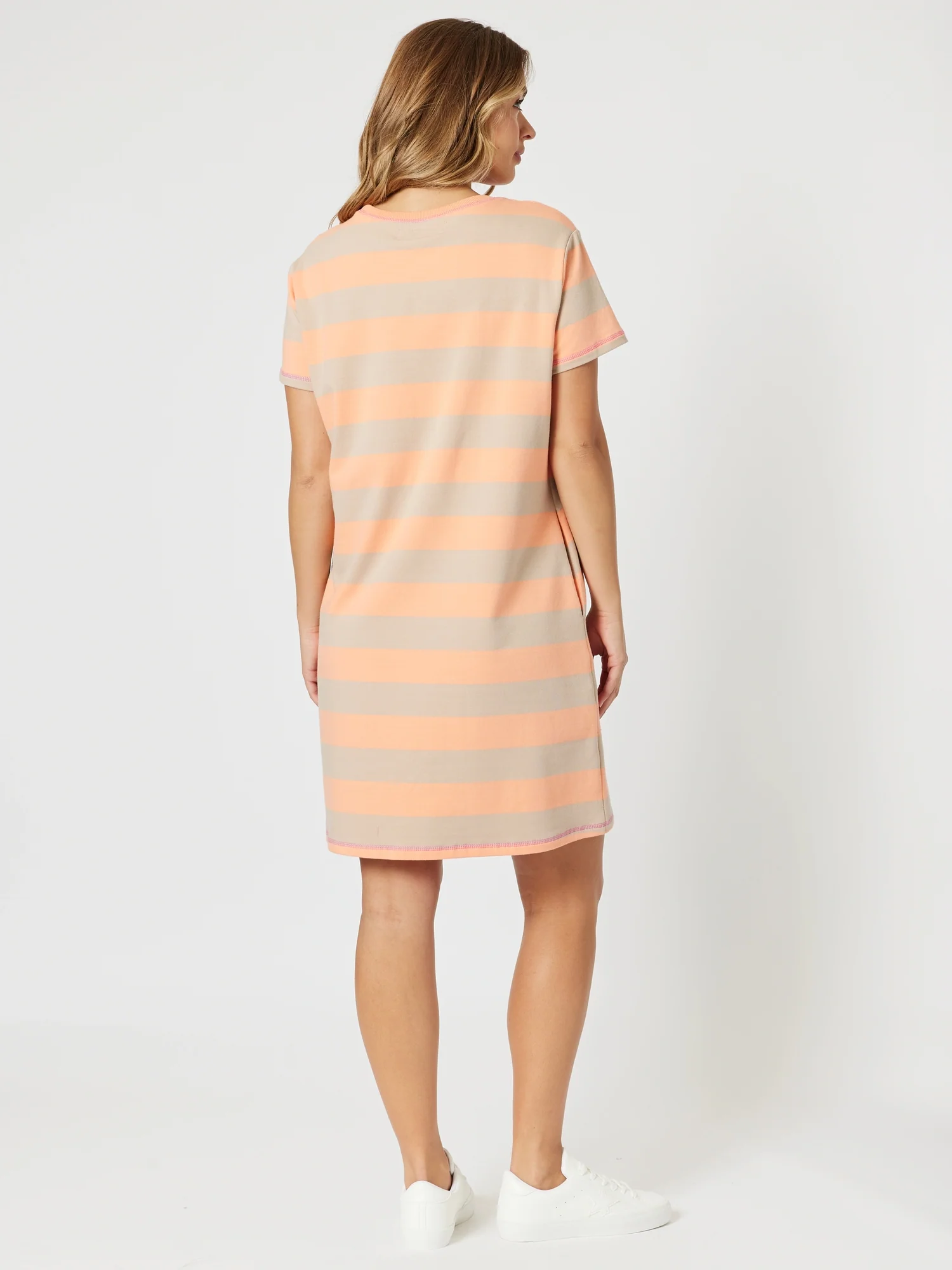 Love & Kisses Stripe Print Dress - Mango Natural