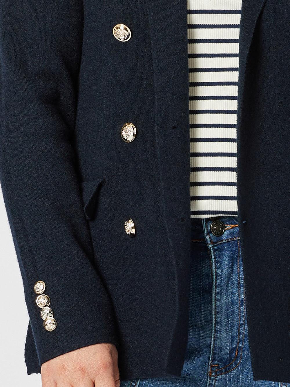 Lucy Knit Blazer Jacket - Navy