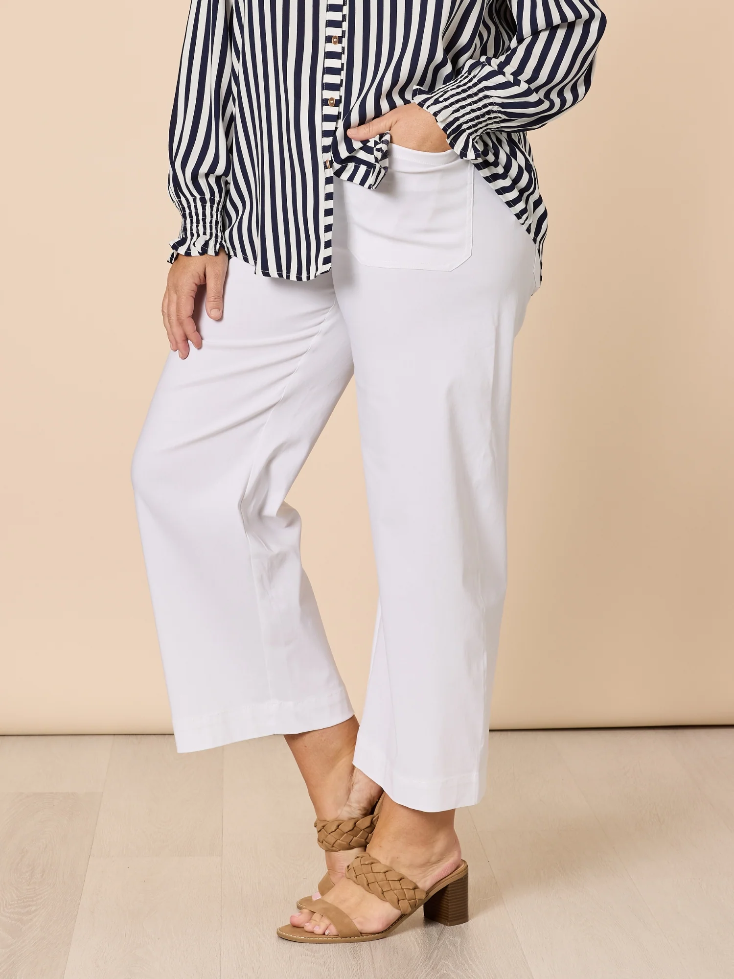 Marine Wide Leg Pant - White