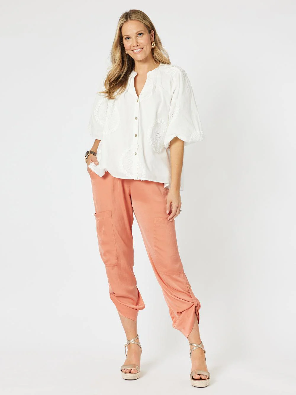 Emanuella Embroidered Jacket - White