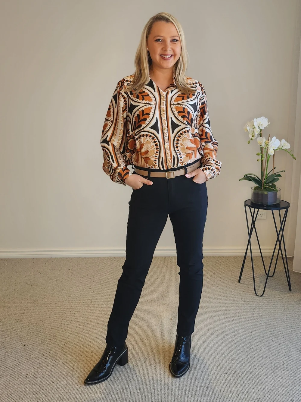 Studio Floral Shirt - Chocolate Multi