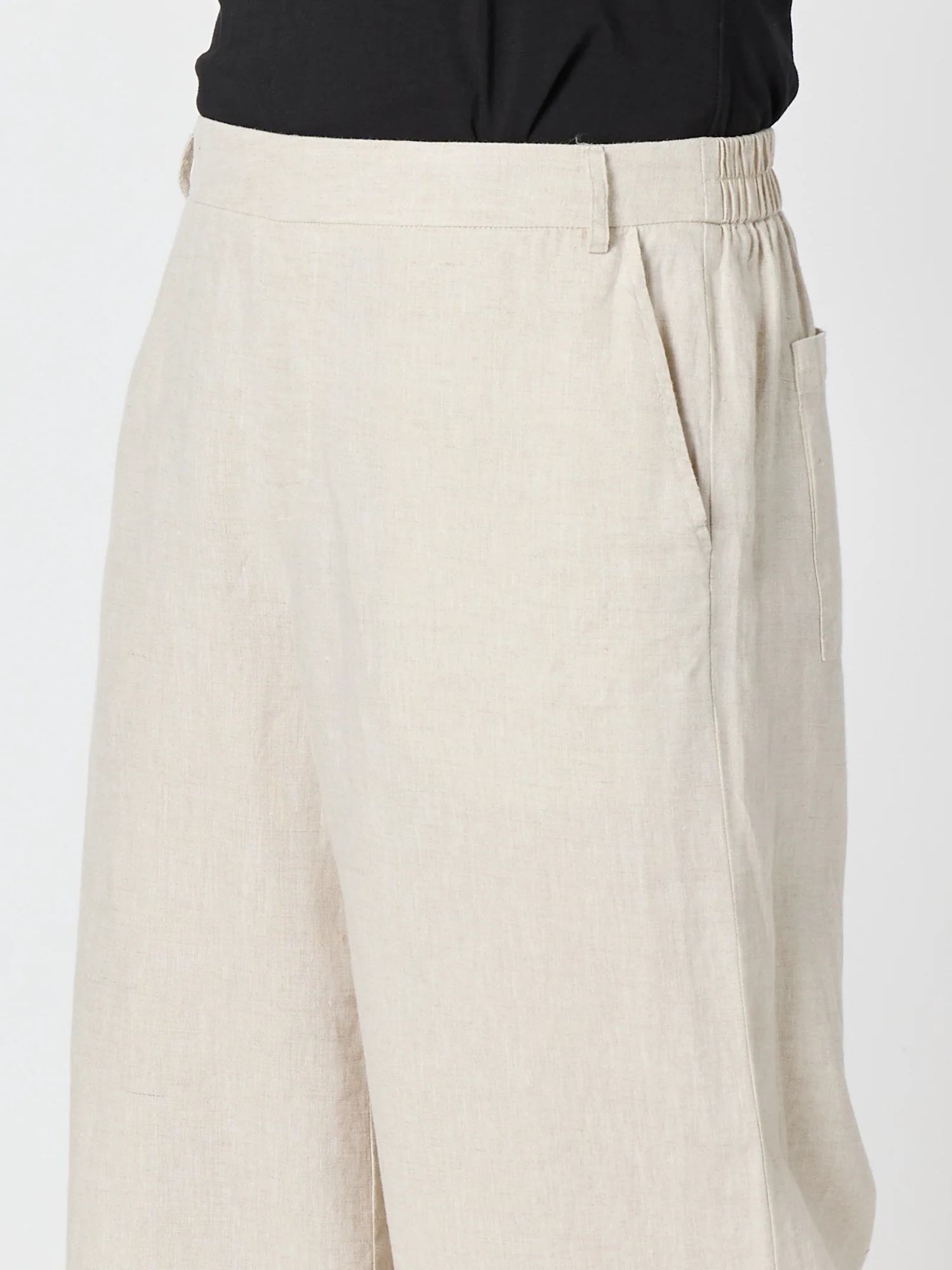 Lino Wide Leg Pant - Natural