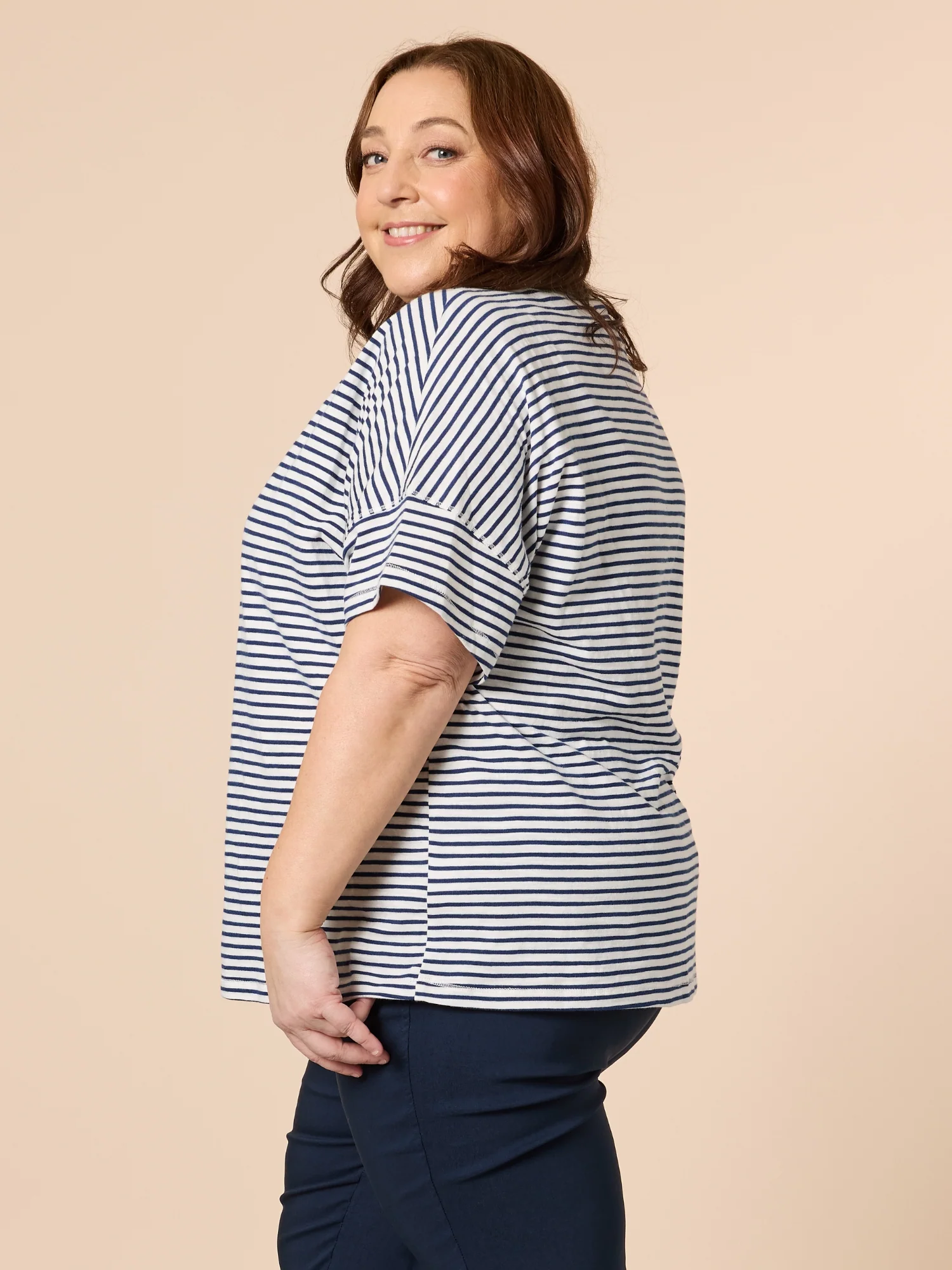 Tyla Stripe Tee - Indigo White