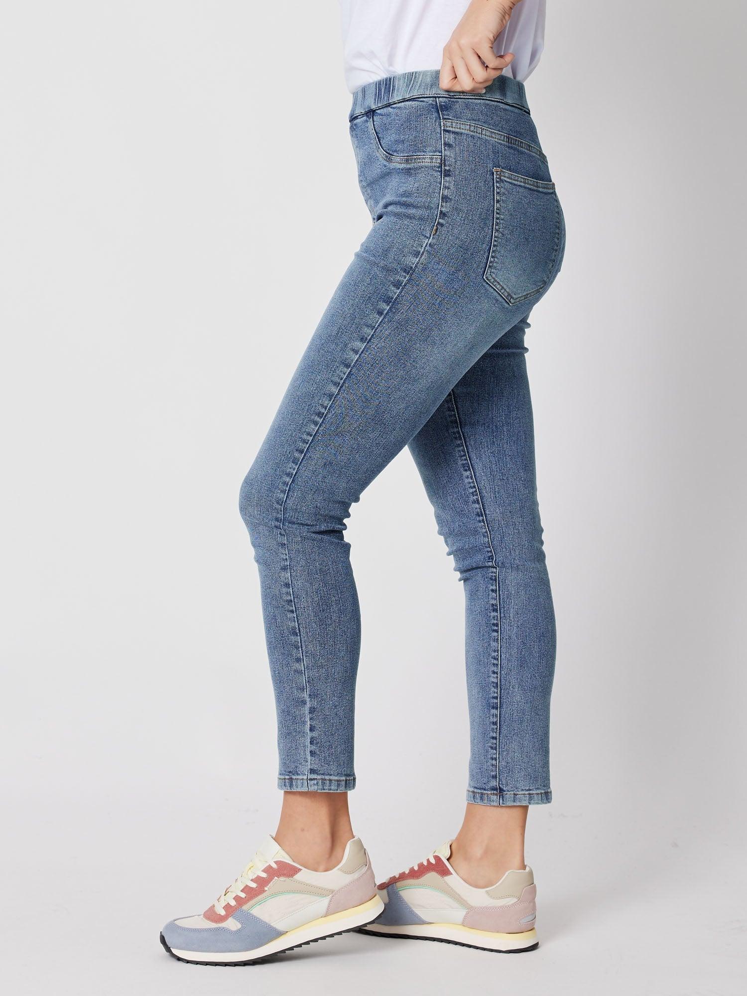 Charlotte Mid Rise Pull On Jean - Denim