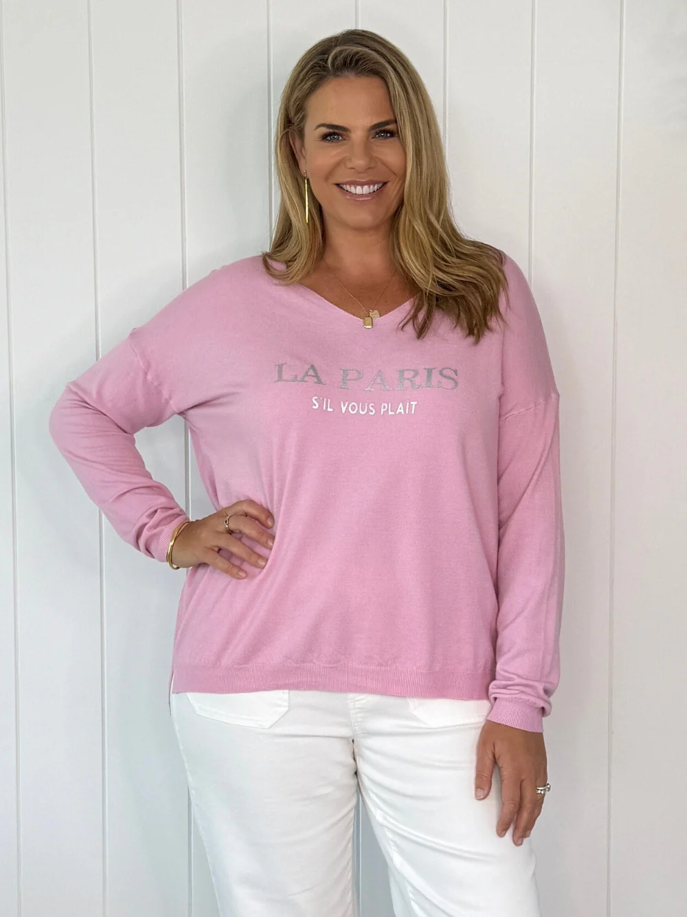 La Paris Knit Top - Pink