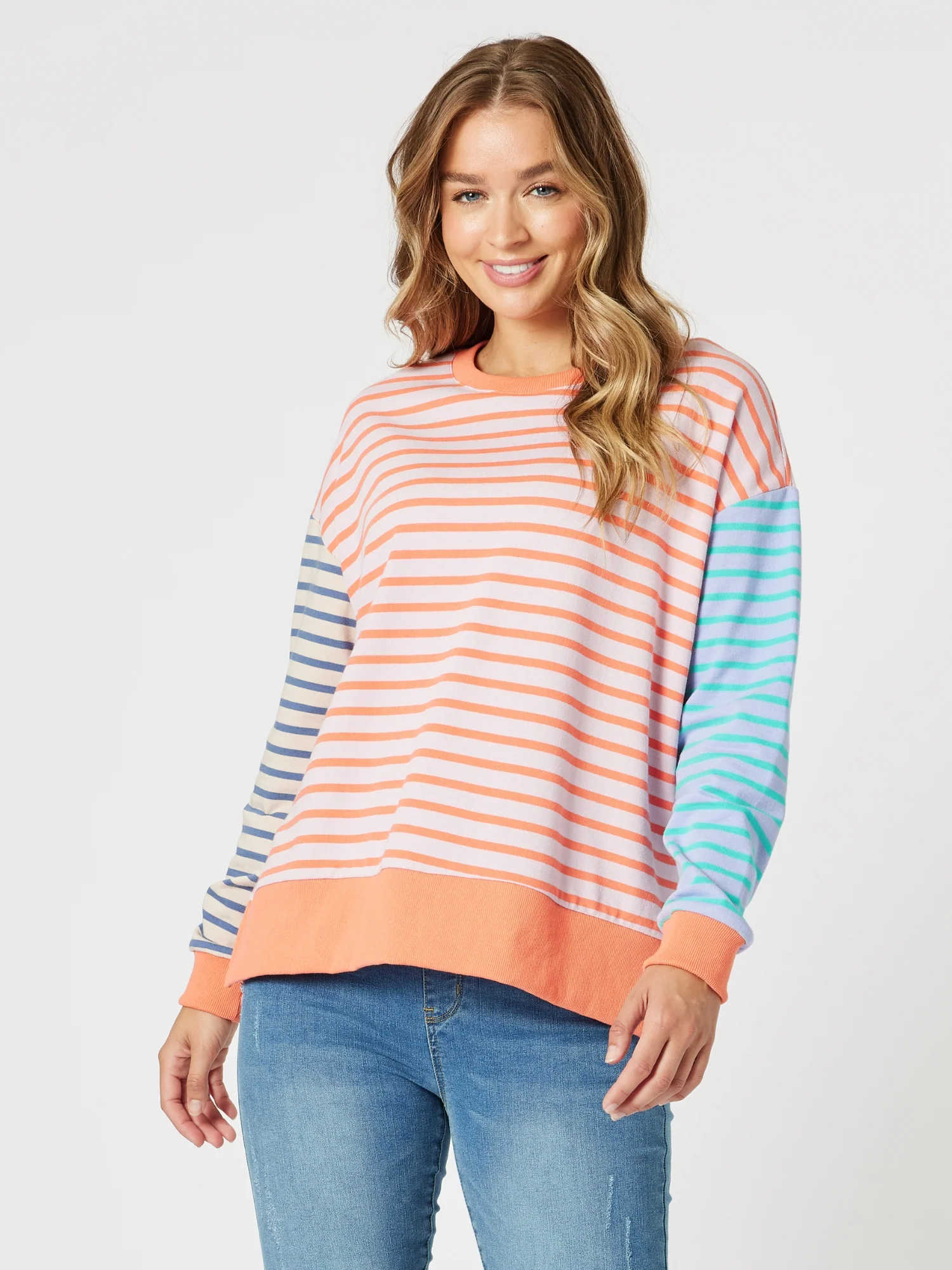 Maxwell Summer Stripe Print Sweat - Multi
