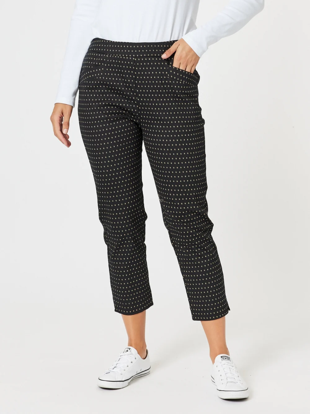 Diamond Print Pant - Black/White
