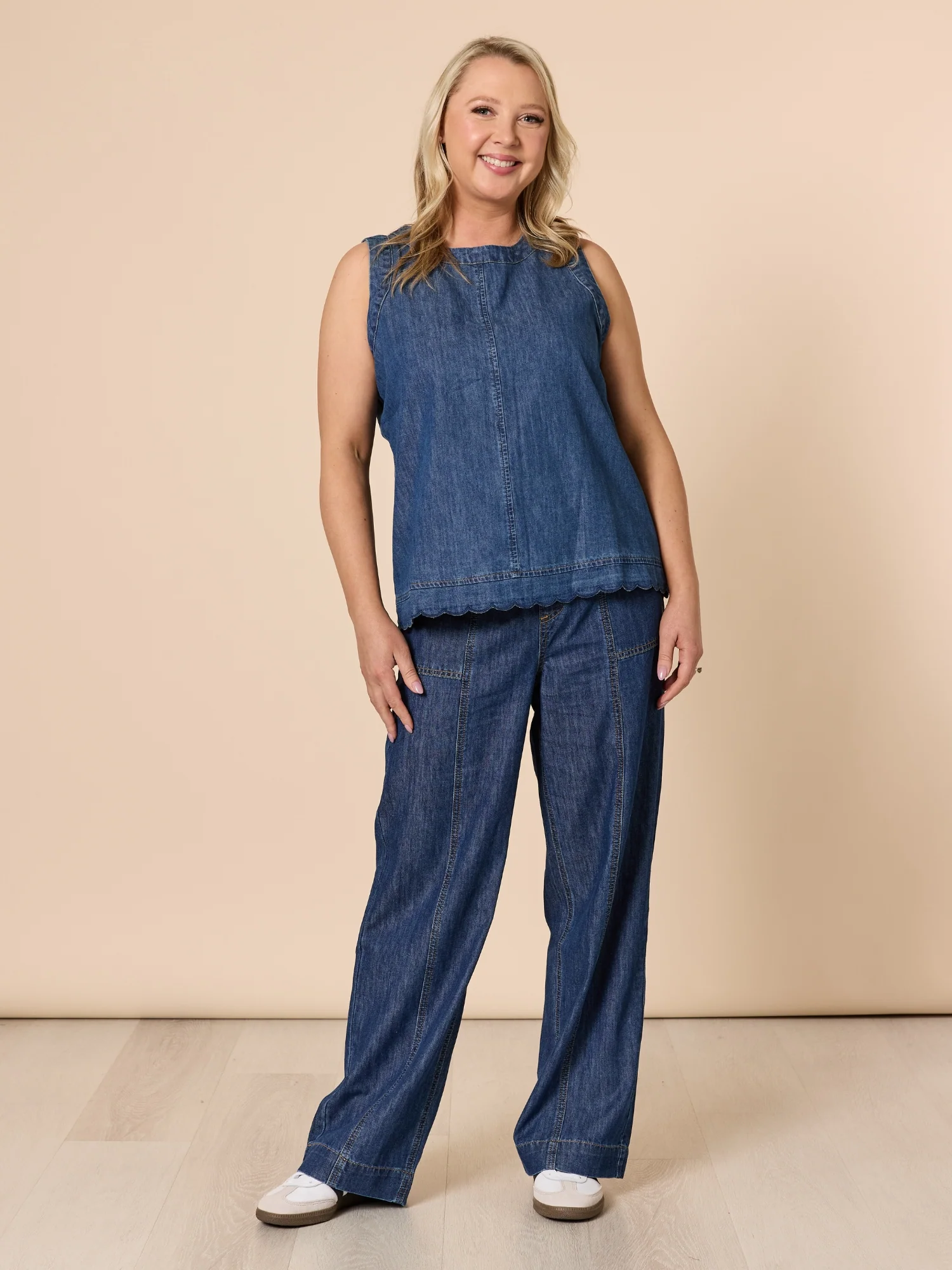 Charli Reversible Button Up Denim Top - Denim