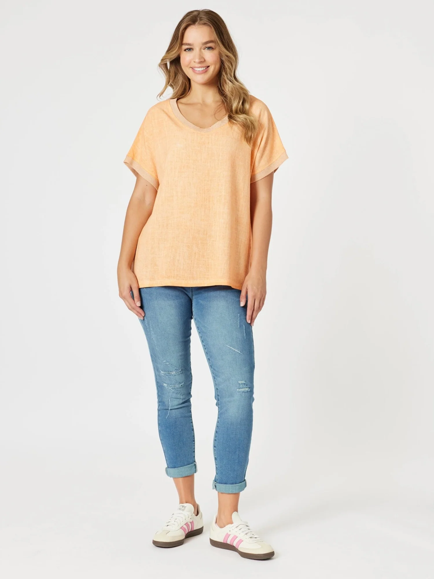Sienna Top - Washed Orange