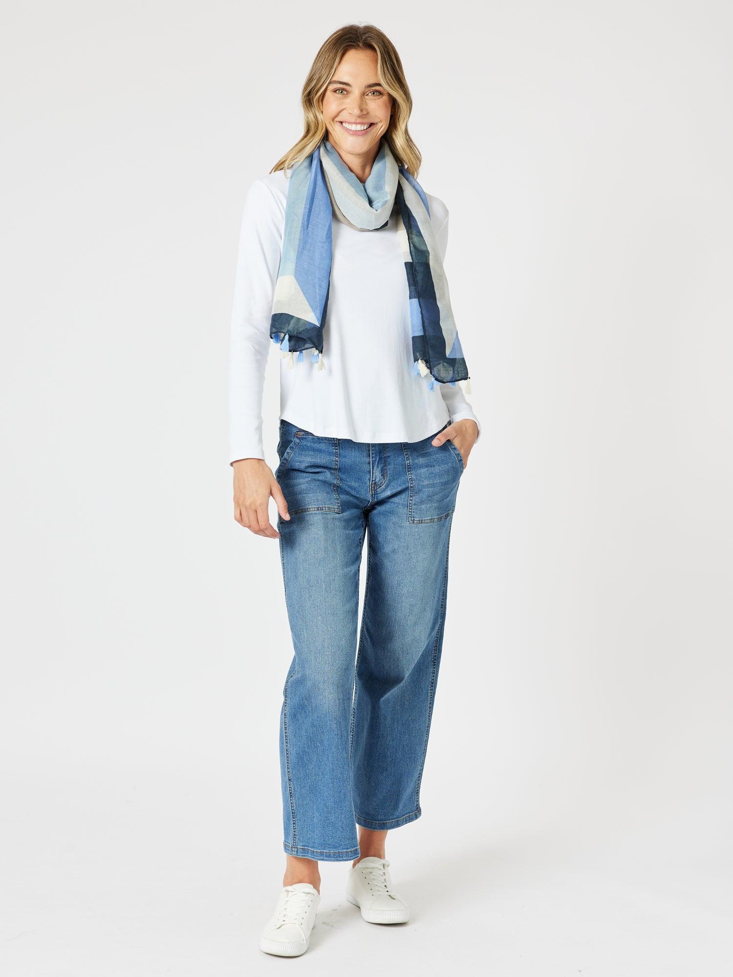 Cottesloe Print Scarf - Blue/Multi