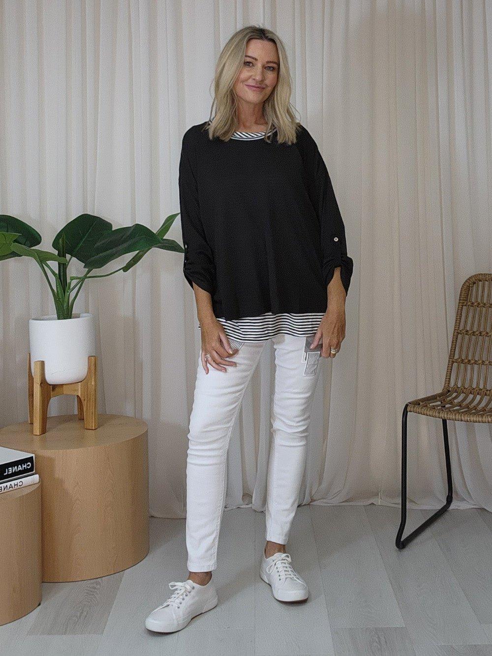 Stella Patch High Rise Slim Leg Jean - White