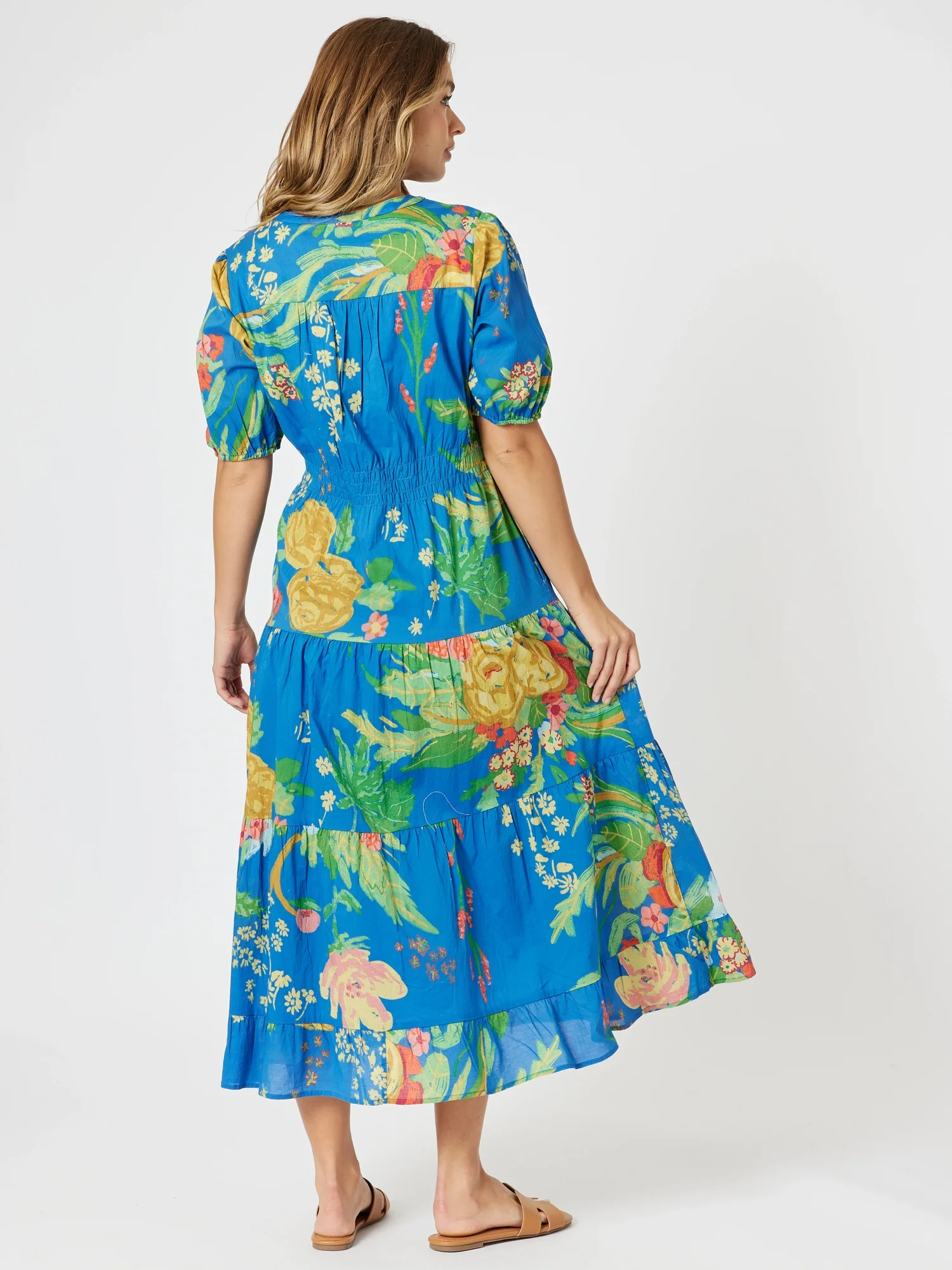Tropics Floral Print Dress - Blue/Multi