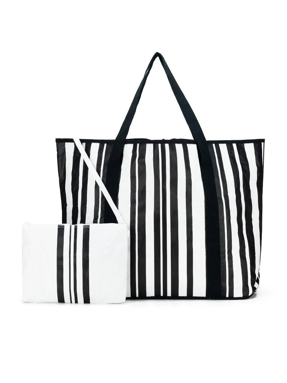 Sabbia Beach Bag Large - Black Stripe