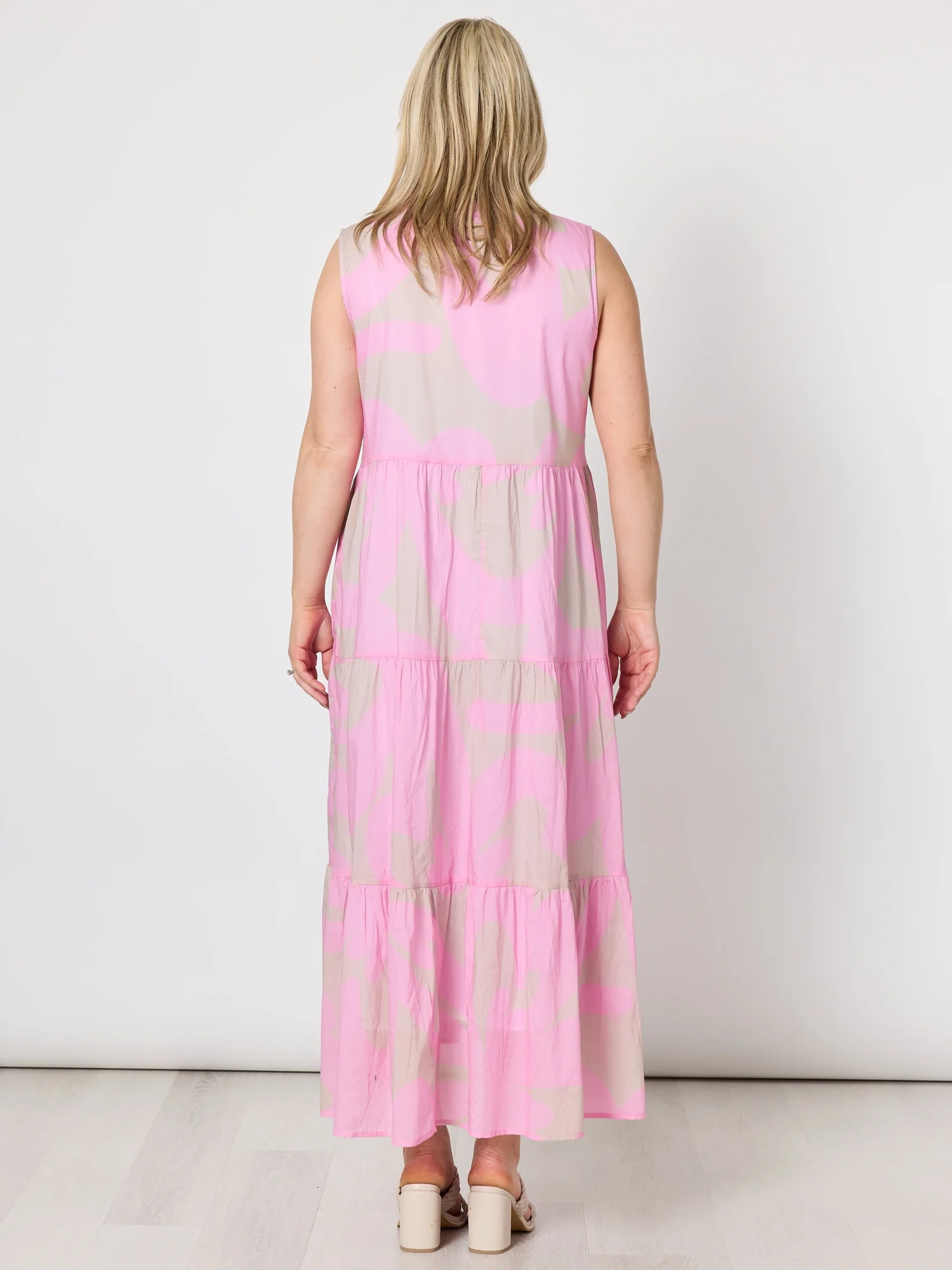 Sienna Print Dress - Pink Stone