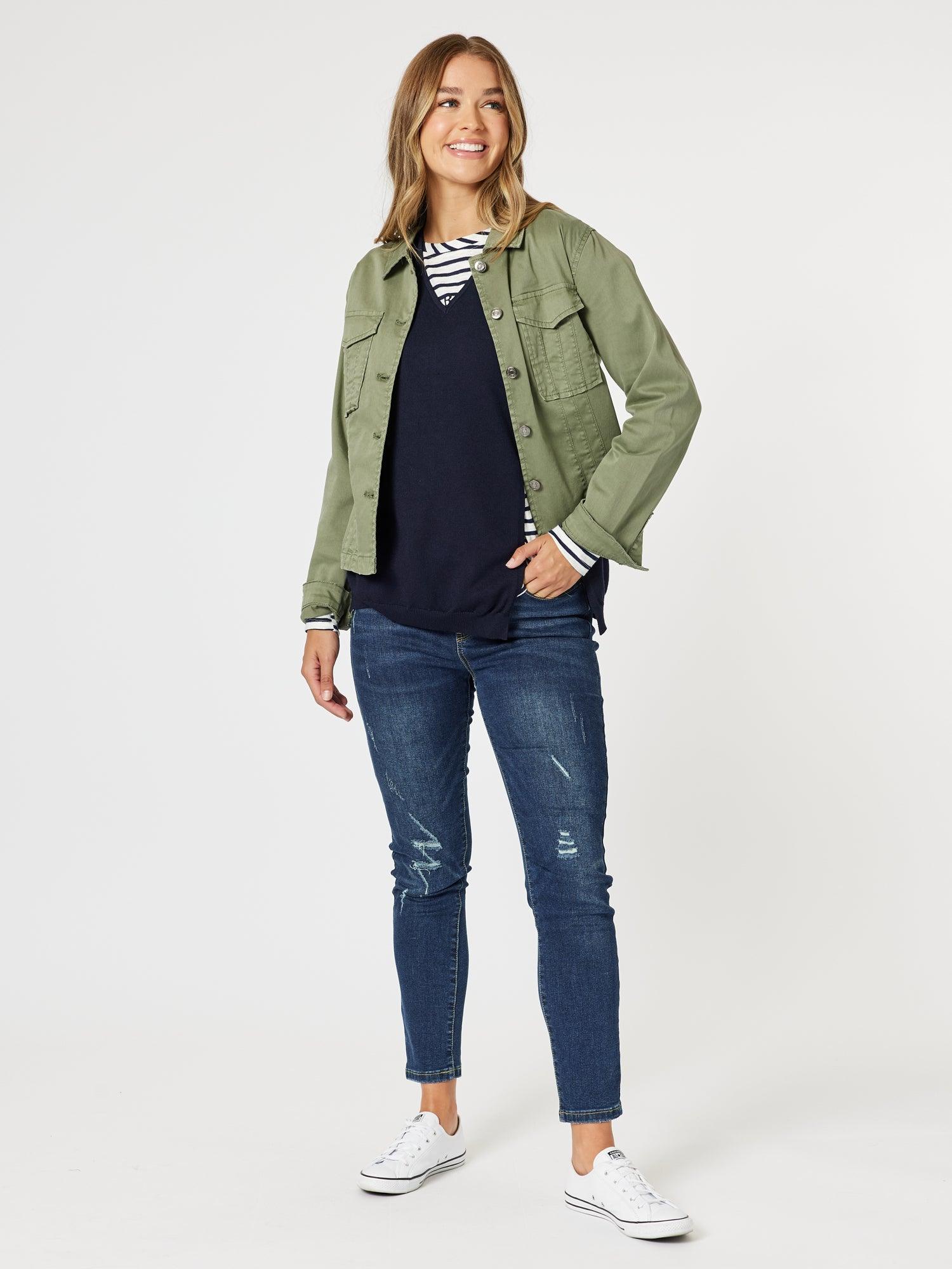 Vicky Side Split Knit Vest - Navy